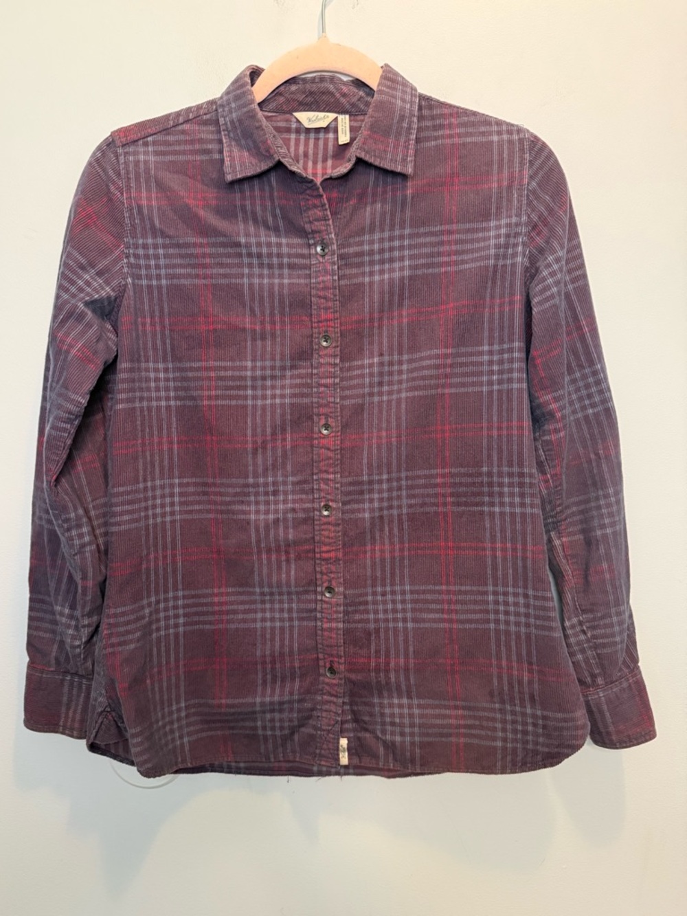 Woolrich 100% Cotton Plaid Flannel Shirt XS Gorpcore Outdoor Style